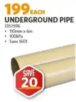 BUCO Underground pipe offer