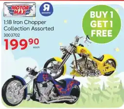 ToysRUs Motor Max 1:18 Iron Chopper Collection Assorted offer