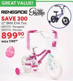 ToysRUs Renegade or Princess 12" BMX EVA Tire offer