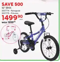 ToysRUs Renegade or Princess 16" BMX offer