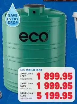 Cashbuild Eco water tank offer