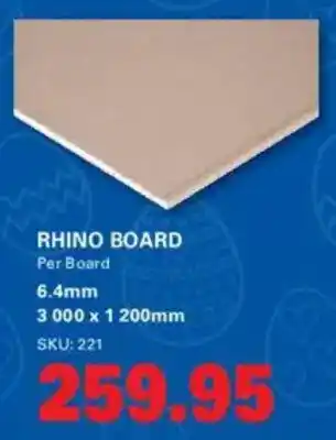 Cashbuild Rhino Board offer