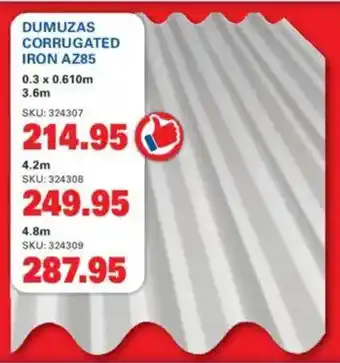 Cashbuild Dumuzas corrugated iron az85 offer
