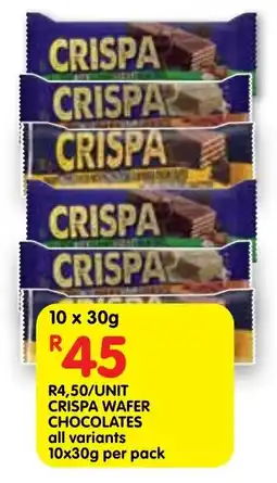 Shoprite Crispa wafer chocolates offer