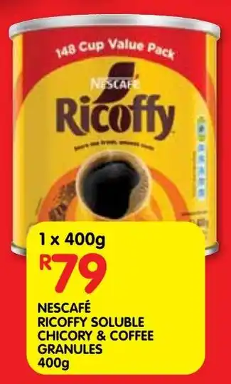 Shoprite Nescafé ricoffy soluble chicory & coffee granules offer
