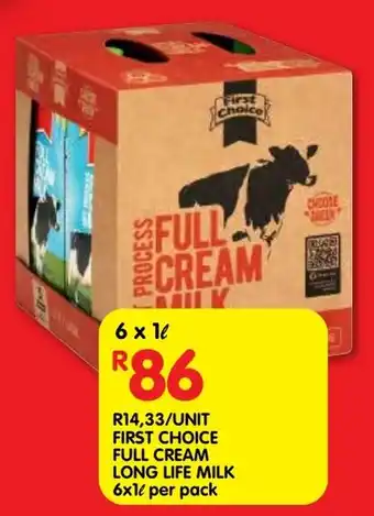 Shoprite First choice full cream long life milk offer