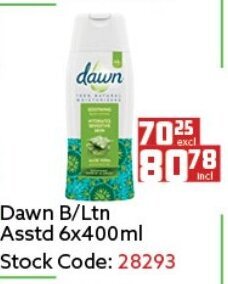 Africa Cash and Carry Dawn B/Ltn Asstd 6x400ml offer