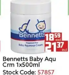 Africa Cash and Carry Bennetts Baby Aqueous Cream 500ml offer