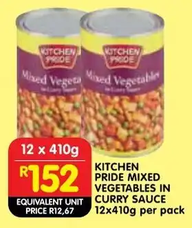 Shoprite Kitchen pride mixed vegetables in curry sauce offer