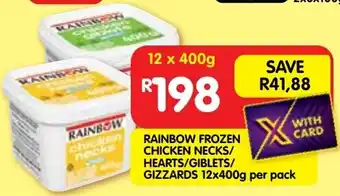 Shoprite Rainbow frozen chicken necks/ hearts/ giblets/ gizzards offer