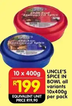 Shoprite Uncle's spice in bowl offer