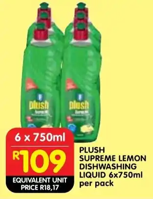 Shoprite Plush supreme lemon dishwashing liquid offer