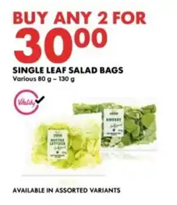 Woolworths Single leaf salad bags offer