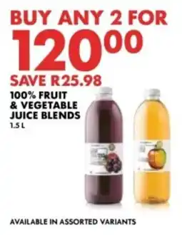 Woolworths 100% fruit & vegetable juice blends offer