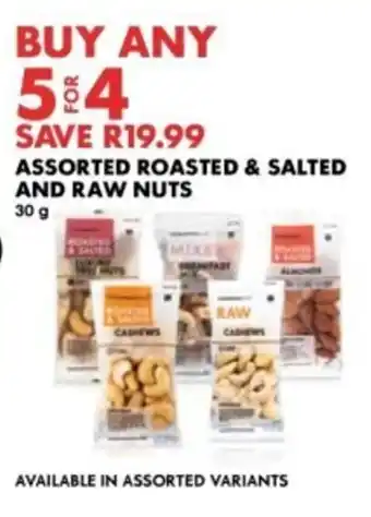 Woolworths Assorted roasted & salted and raw nuts offer