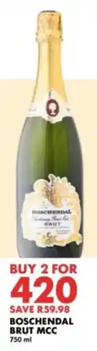 Woolworths Boschendal brut mcc offer
