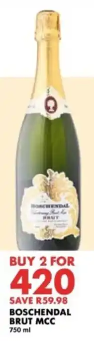 Woolworths Boschendal brut mcc offer