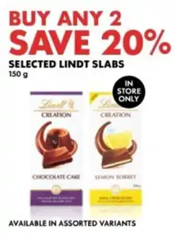Woolworths Selected lindt slabs offer
