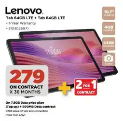 HiFi Corp Lenovo Tab 64GB LTE + Tab 64GB LTE offer