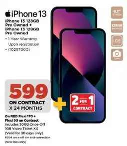 HiFi Corp iPhone 13 128GB Pre Owned + iPhone 13 128GB Pre Owned offer