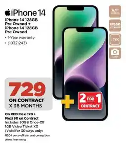 HiFi Corp iPhone 14 128GB Pre Owned + iPhone 14 128GB Pre Owned offer