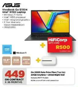 HiFi Corp Asus VivoBook Go E1504 Intel N150 Laptop offer