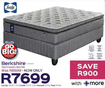 Sleepmasters Sealy Berkshire 152cm Queen Bed Set offer