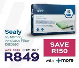Sleepmasters Sealy My Memory Ventilated Pillow offer