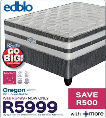 Sleepmasters Edblo Oregon 152cm Queen Bed Set offer