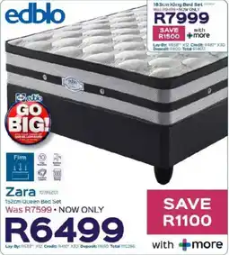 Sleepmasters Edblo Zara 152cm Queen Bed Set offer