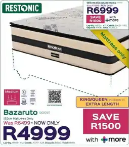Sleepmasters Restonic Bazaruto 152cm Mattress offer