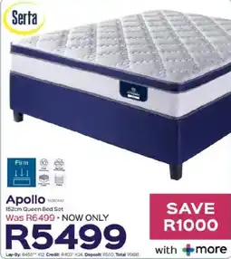 Sleepmasters Serta Apollo 152cm Queen Bed Set offer