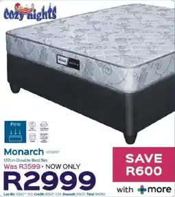 Sleepmasters Cozy Nights Monarch 137cm Double Bed Set offer