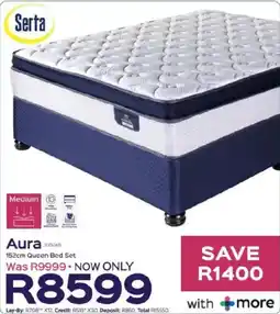 Sleepmasters Serta Aura 152cm Queen Bed Set offer