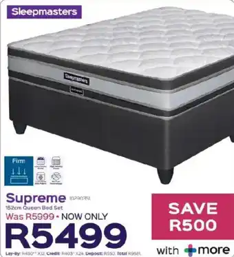 Sleepmasters Sleepmasters Supreme 152cm Queen Bed Set offer