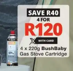 Checkers BushBaby Gas Stove Cartridge offer