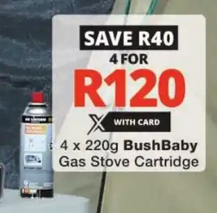 Checkers BushBaby Gas Stove Cartridge offer