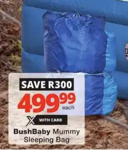 Checkers BushBaby Mummy Sleeping Bag offer