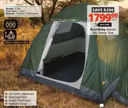 Checkers BushBaby Alpine 300 Dome Tent offer