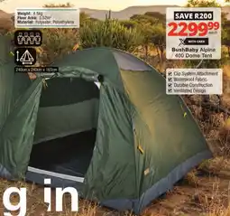 Checkers BushBaby Alpine 400 Dome Tent offer