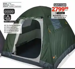 Checkers BushBaby Alpine 500 Dome Tent offer