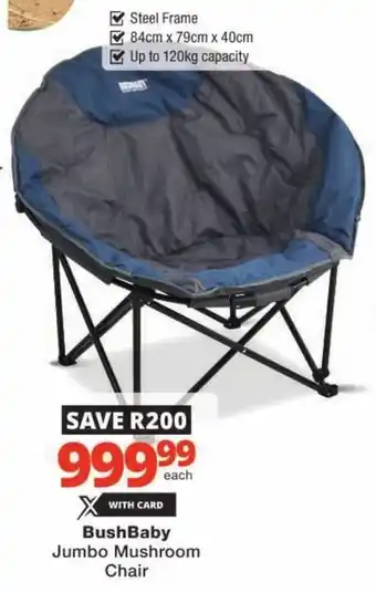 Checkers BushBaby Jumbo Mushroom Chair offer
