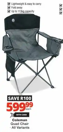 Checkers Coleman Quad Chair offer