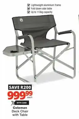 Checkers Coleman Deck Chair with Table offer