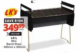 Checkers LK's Mini Barrel Braai offer