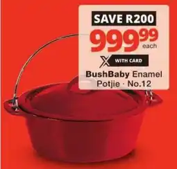 Checkers BushBaby Enamel Potjie offer