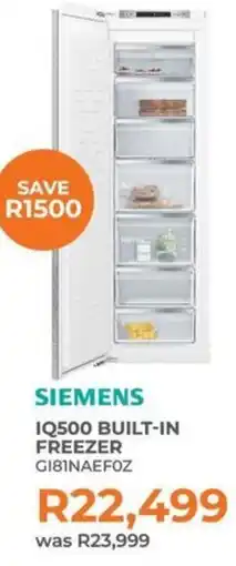 Kloppers Siemens iq500 built-in freezer offer
