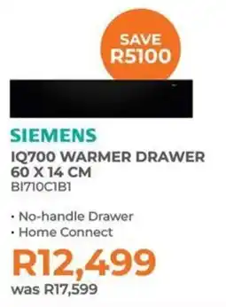 Kloppers Siemens iq700 warmer drawer offer