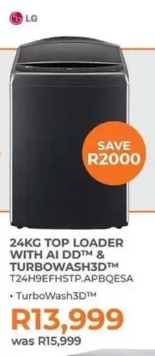 Kloppers LG top loader with ai dd & turbowash3d offer