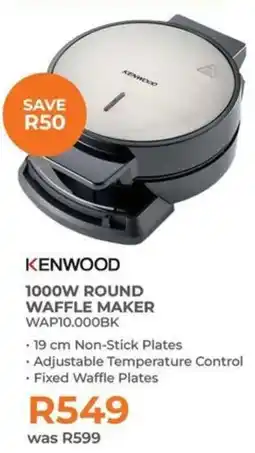 Kloppers Kenwood 1000w round waffle maker offer